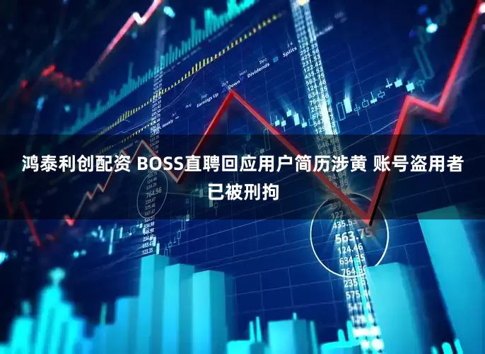 鸿泰利创配资 BOSS直聘回应用户简历涉黄 账号盗用者已被刑拘