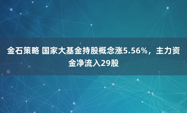 金石策略 国家大基金持股概念涨5.56%，主力资金净流入29股